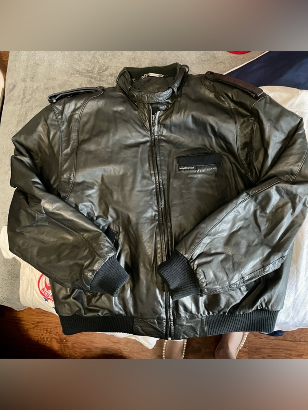 Vintage Members Only Faux Leather Jacket. Size 42